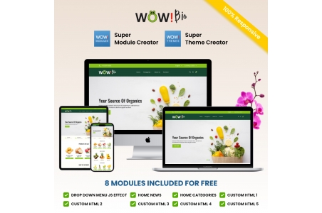 39€ más barato y mejor! Tema de Prestashop: Alimentos orgánicos, naturales, a granel, frutas, verduras