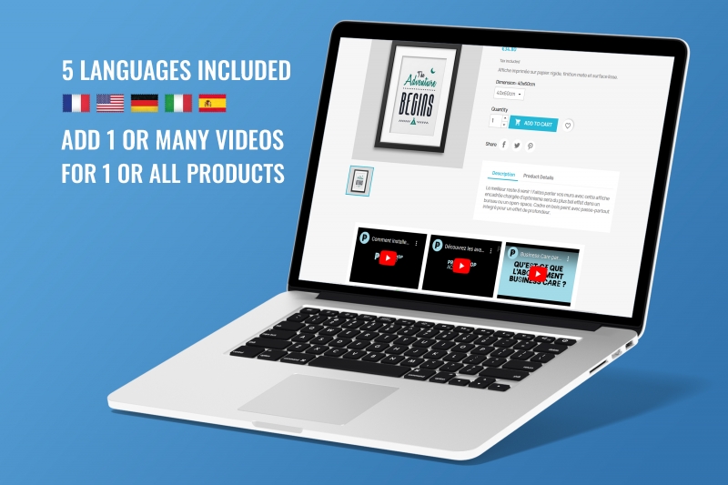 Prestashop-Modul 1 oder mehr Videos zu 1 oder mehreren Produkten